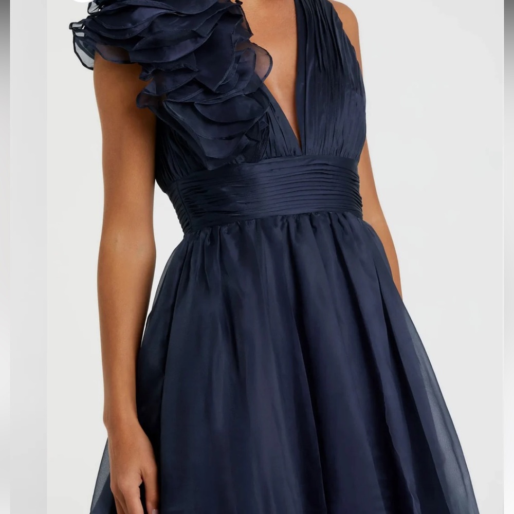 MAC DUGGAL 49494 Sleeveless Chiffon A-Line Tea Length Cocktail Dress Size 14 NWT - Picture 2 of 6